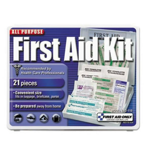 First Aid Only Inc 110 All-purpose First Aid Kit, 21 Pieces, 4 3/4 X 3 X 1/2, Blue/white