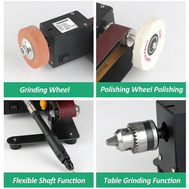 250W Belt Sander Electric Bench Grinder Sanding Machine 7 Speed Adjustable Control Small Grinder Sharpener Polisher Machine for DIY Woodworking Resin