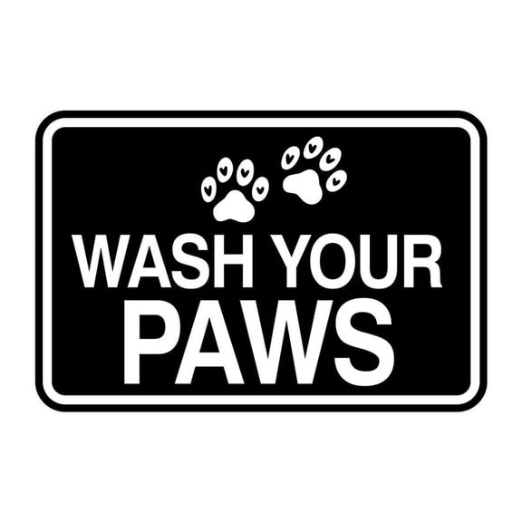Signs Classic Framed Wash Your Paws Wall or Door Sign SIZE: 8" x 12"