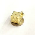 thumbnail image 4 of 10k yellow Gold 3D dice Pendant charm gamble Vegas gift sport fine jewelry 6.6g, 4 of 12