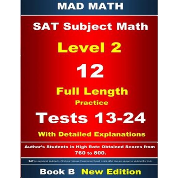 2018 SAT Subject Level 2 Book B Tests 13-24