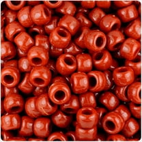 BeadTin Rust Opaque 9mm Barrel Pony Beads (500pc)