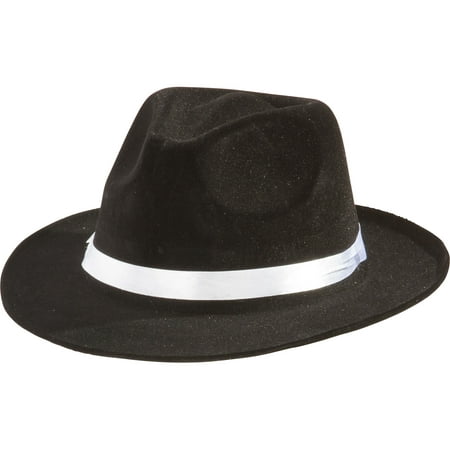 Suit Yourself Black Gangster Hat for Adults, One Size, Fabric and Felt ...