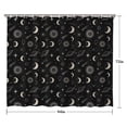 thumbnail image 5 of Black Beige Sun Moon Star Planet Pattern Shower Curtain 84"x72" ,Bathroom Decorative Shower Curtains Set with 12 Hooks,Modern Waterproof Washable Shower Curtain, 5 of 6