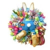 Puloru Easter Rabbit Garland Floral Hanging Cartoon Multicolor Rattan Hoop