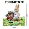 thumbnail image 7 of ICERUN Garden Statues,Resin Racing Turtle Rabbit Sculpture Yard Art,Flowerbed Accent Outdoor Garden Decor,Style4, 7 of 7