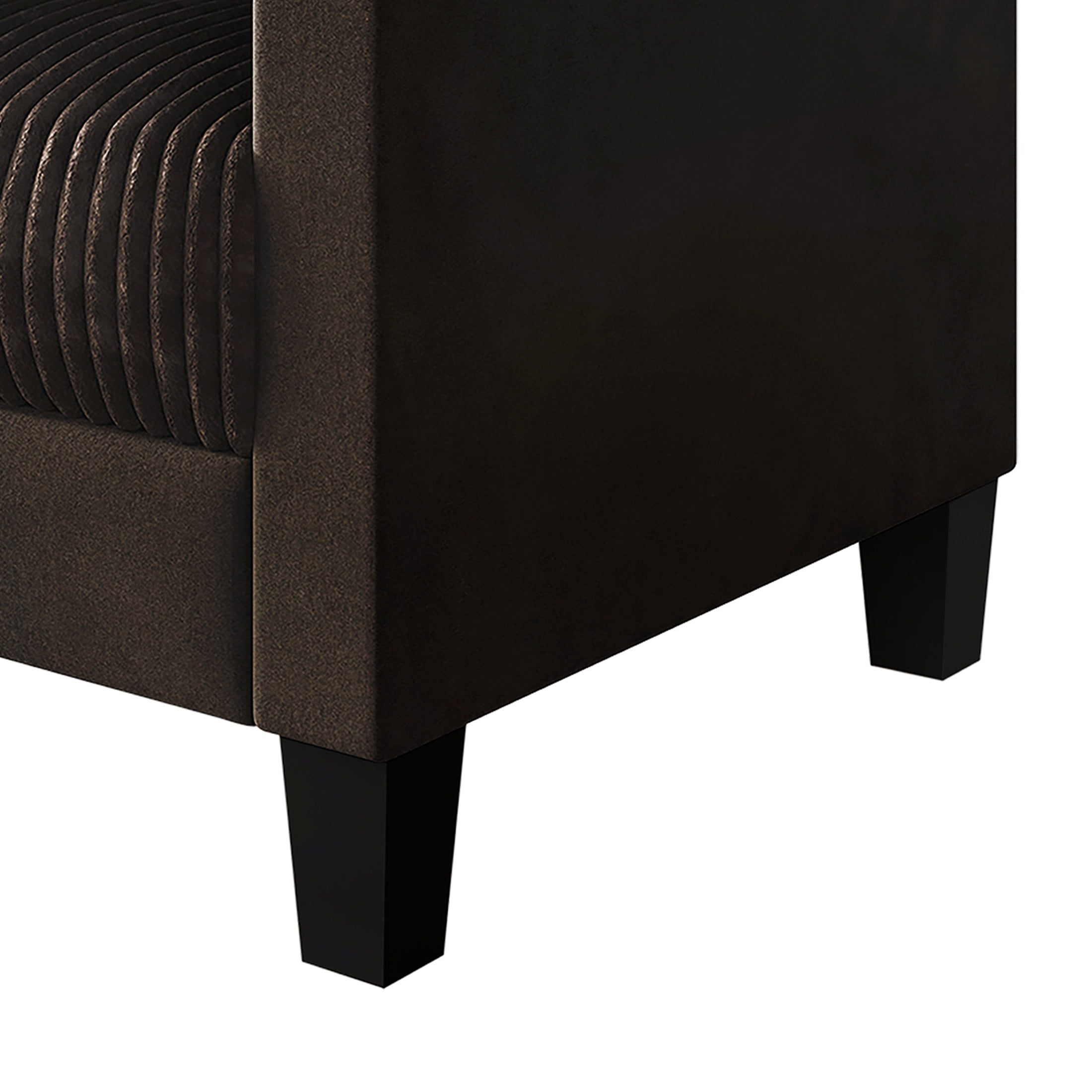 Castle Place Contemporary Corduroy Velvet Loveseat, Brown