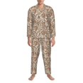 thumbnail image 3 of Balery Indian Paisley1 Pijama para Hombre de Dos Piezas con Manga Larga, Conjunto de Dormir y Descanso Suave con Bolsillos-Medium, 3 of 7