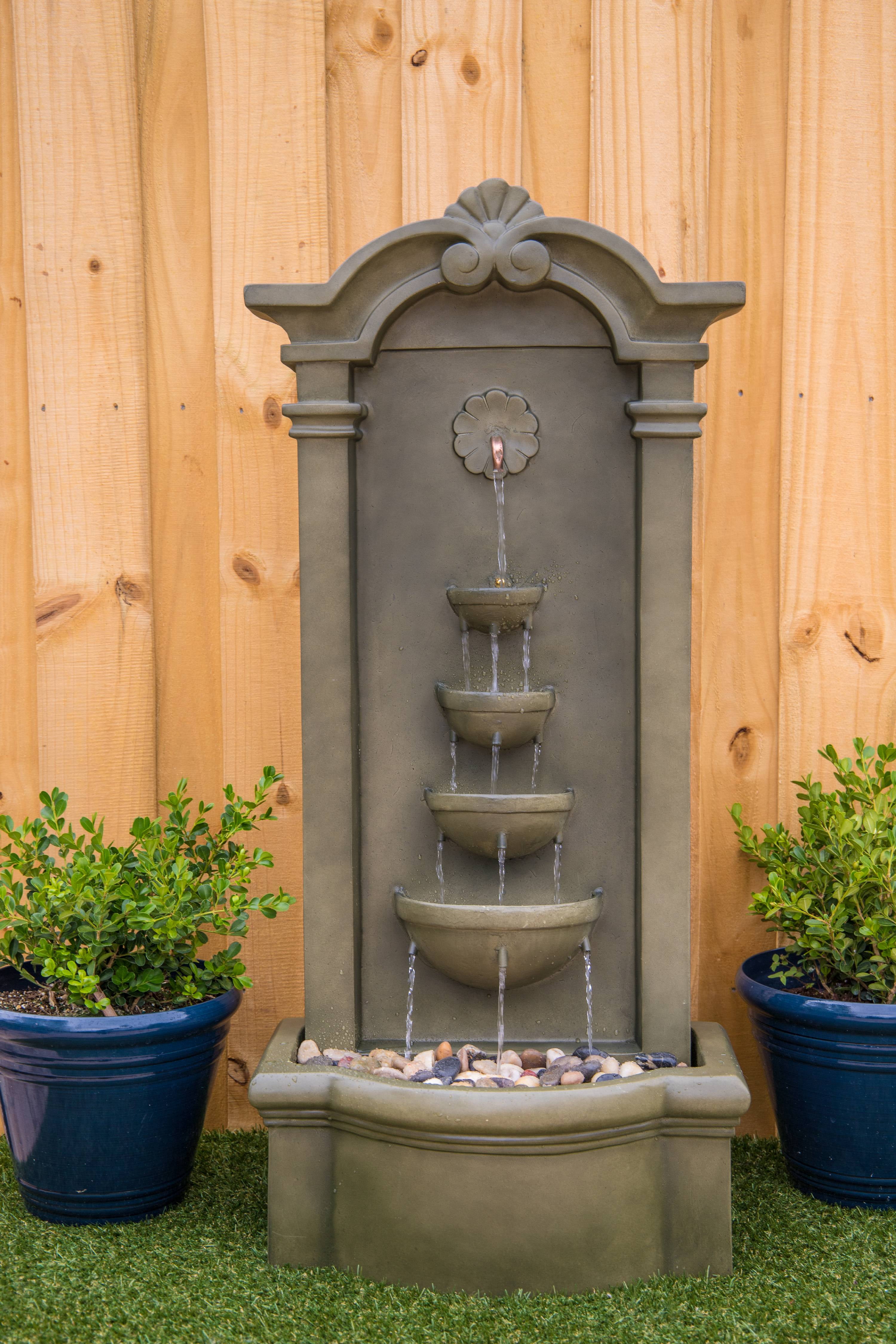 Kenroy Home Cathedral Floor Outdoor Fountain Stone Finish Walmart
