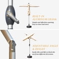 thumbnail image 3 of 4'x6' Rectangle Patio Umbrella with Crank and Tilt - UV Resistant Outdoor Market Umbrella, Beige, Aluminum Frame 6 Reinforced Ribs for Pool Deck Garden, 250g Polyester Fade-Resistant Canopy, 3 of 6