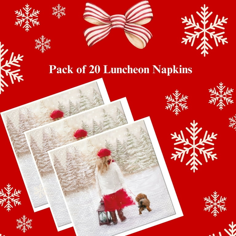 Keep Unique Christmas Decorative Luncheon Paper Napkins For Decoupage,  Assorted Color, 20/Pack 