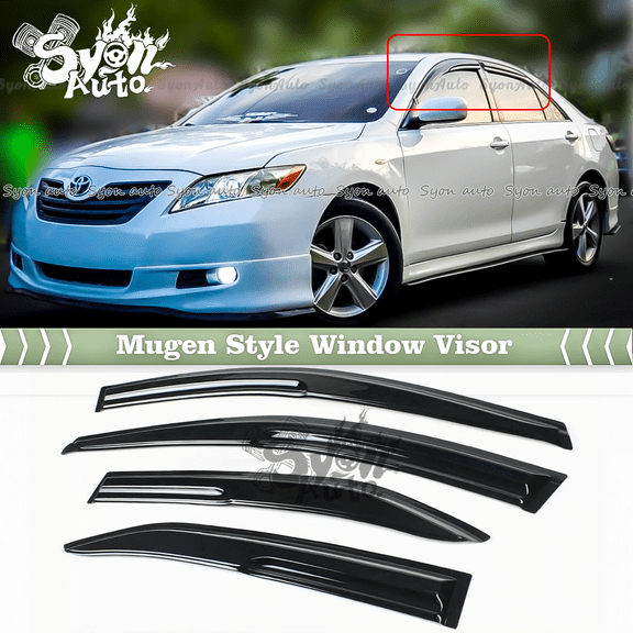 Fits 2007-2011 Toyota Camry JDM 3D Wavy Mugen Style Window Visor Rain Guard Vent
