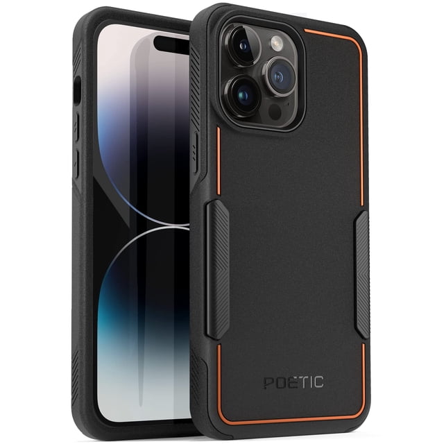 Funda Poetic Neon para iPhone 14 Pro Max, a prueba de golpes, negra