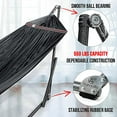 thumbnail image 3 of Tranquillo Universal 106.5" Double Hammock w/ Adjustable Stand & Bag, Black, 3 of 5