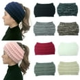 thumbnail image 3 of Jumpingount Diadema cálida, agradable a la piel, ligera, portátil, gorro de lana, gorros suaves de invierno, gorros elásticos retorcidos para Sombreros Café, 3 of 6