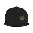 thumbnail image 3 of DouZhe Flat Brim Cap Snapback Hat, Glass Tiger Head Prints Adjustable Black Adult Baseball Cap, 3 of 6