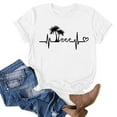 thumbnail image 2 of LYXSSBYX Plus Size Womens Shirts Summer Beach Printed T-Shirt with Round Neck and Short Sleeved Top, 2 of 3