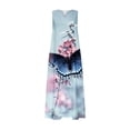 thumbnail image 5 of SMihono Robe Maxi Bohème d'Été pour Femmes Grande Taille Mode d'Été pour Femmes Imprimée à Col en V Sans Manches à Enfiler avec Poches Robe de Plage Évasée Robe Soleil, 5 of 5