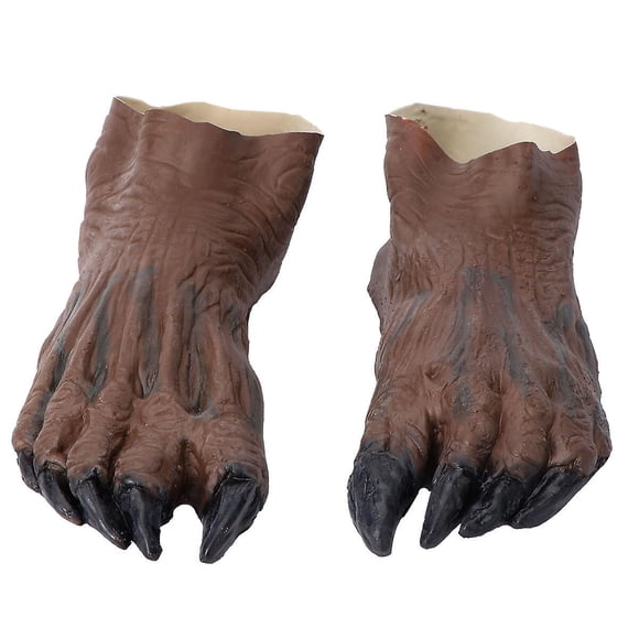 1 Pair Foot Cover Horror Wolf Claws Podotheca Fright Halloween Decor For Carnival Werewolves Halloween (brown)