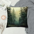 thumbnail image 2 of COMIO  Happy Winter Pine Trees Mountain Landscape Picture Smoky Square Decorative Throw Pillow Cover Cushion Case for Outdoor Bedroom Couch Sofa Home Sofa, 2 of 5
