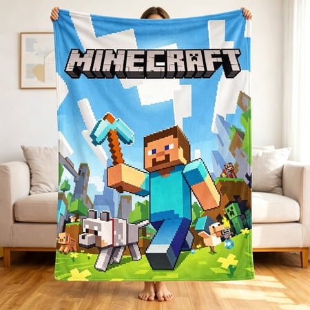 Premium Custom Flannel Blanket Personalized Soft Cozy Throw Blanket All Season Washable For Sofa Couch Bed Gift Home Décor - Minecraft 09 40x50