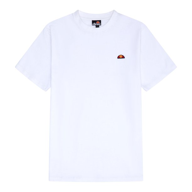 ellesse Camiseta Hombre - CASSICA, manga corta, cuello redondo, logo, algodón, color liso Blanco L (Large)