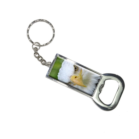 Bald Eagle Staring - Raptor Bird of Prey Bottle Opener Keychain