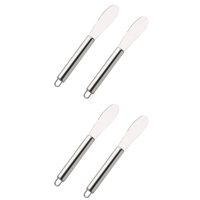 4 espátulas de acero inoxidable para crema, mantequilla, queso, glaseado y repostería (plateadas).