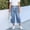 Light Blue, variant on OGLCCG Capri Jeans for Girls Teens Casual Summer Drawstring Elastic Waist Straight Leg Cropped Denim Pants Stretch Pull on Jean Pants 4-15 Years