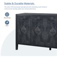 thumbnail image 5 of Noble House Carved Flower Door Handle, Antique Four Door Cabinet for Living Room Kitchen Hallway, Antique Black, 5 of 8