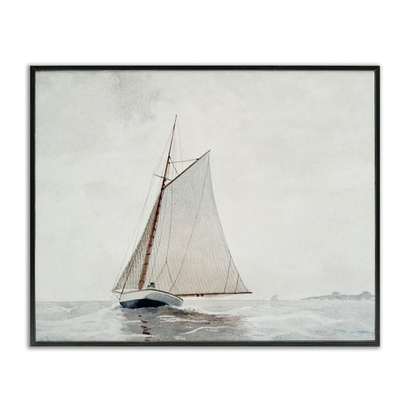 Stupell Industries Timeless Sea Vessel Transportation Painting Black Framed Art Print Wall Art, 14 x 11