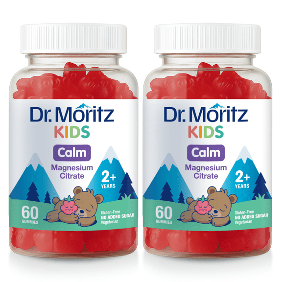 Dr. Moritz Kids Magnesium Gummies Sugar-Free Supplement for Children, Sugar-Free Magnesium Chews for Kids & Adults (120 Count (Pack of 2))