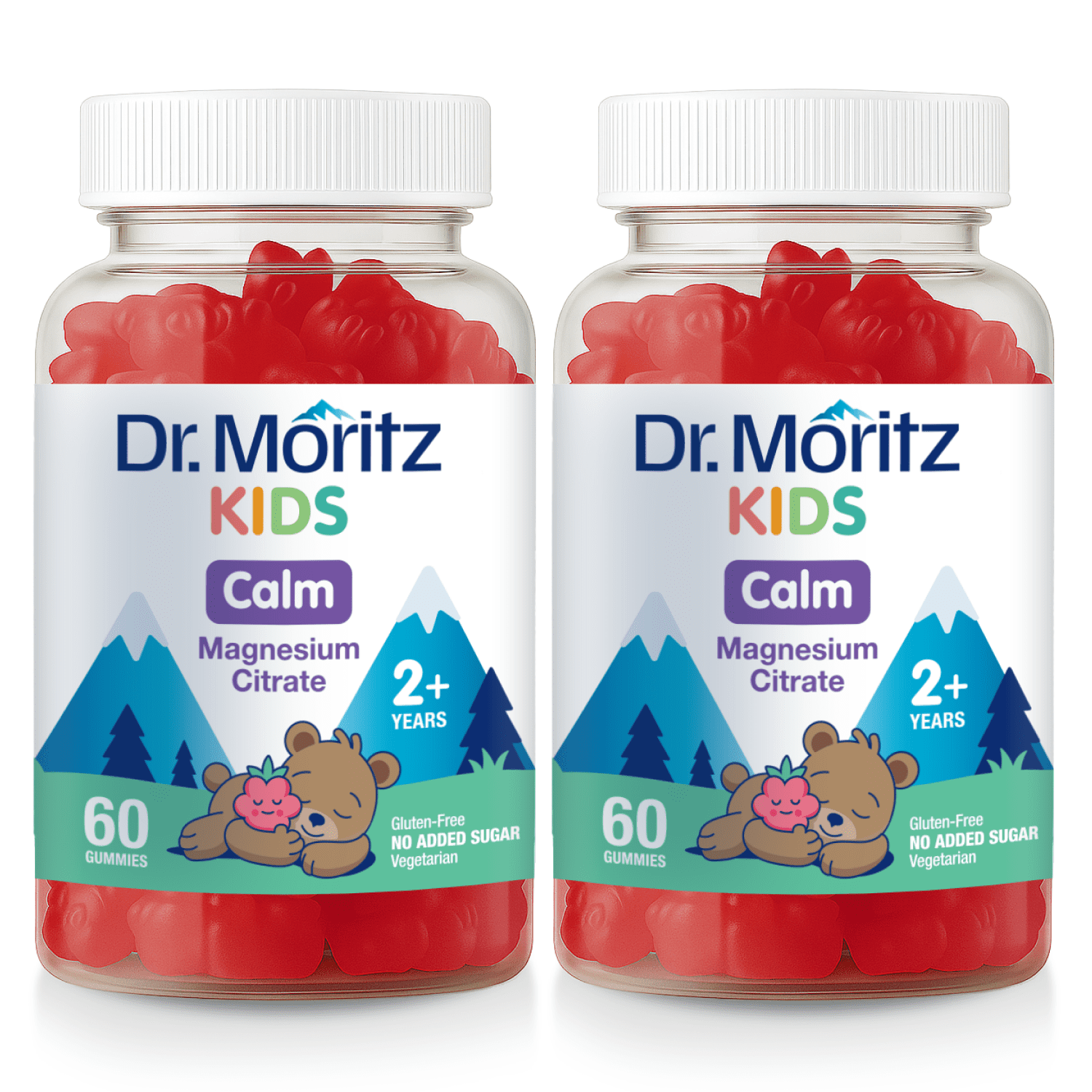 Dr. Moritz Kids Magnesium Gummies Sugar-Free Supplement for Children, Sugar-Free Magnesium Chews for Kids & Adults (120 Count (Pack of 2))