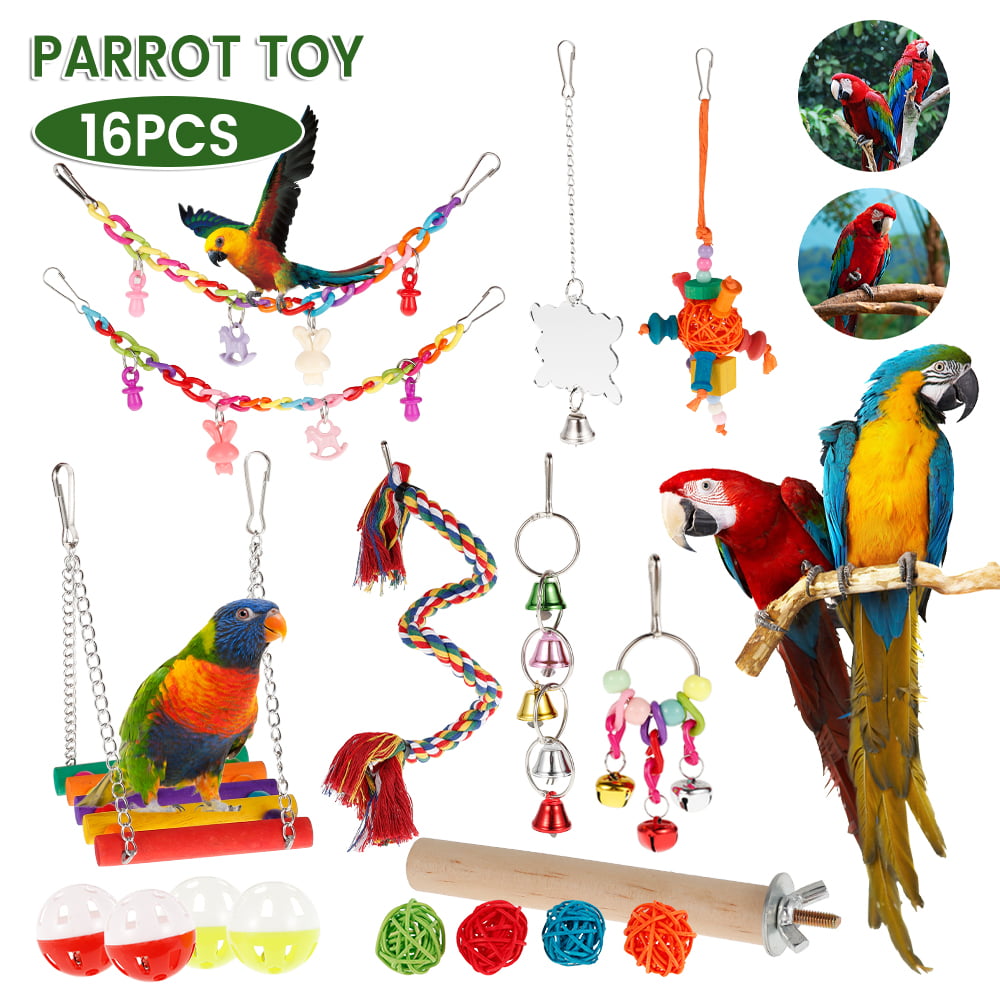 Swing With Rings Pet Bird Parrot Macaw Toy Mini Macaw Bridge Chew Chain Swing 