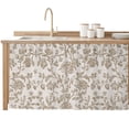 thumbnail image 2 of Farmhouse Khaki Cabinet Curtain 32"Wx55"L,Dustproof Pantry Door Curtain with Self Adhesive Tape,Vintage Flower Leaf Botanical Plant Tall Storage Cover Privacy Drape for Bathroom Kitchen Laundry Room, 2 of 9