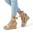 thumbnail image 6 of BURUDANI Womens Open Toe Espadrilles Wedges Tie Lace Up Cute Ankle Strap Platform Sandals Dressy Shoes, 6 of 6