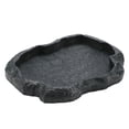 thumbnail image 1 of Comedero para reptiles Nikou, de resina ABS, duradero, para reptiles, con forma de roca, para comida y agua, para tortugas y lagartos (M-Negro), 1 of 8