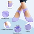 thumbnail image 2 of 4 Pairs Yoga Socks Pilates Socks Barre Ballet Socks Toeless Non-slip Grip Socks Elastic Workout Socks for Women, 2 of 5