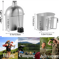 thumbnail image 2 of Outdoor Canteen Cookware Set 0.9L Canteen Cup Portable Water Bottle with Grab Handle Cup for Outdoor Camping Hiking, 2 of 6