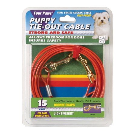 UPC: 0045663855154 | Four Paws Walk-About Puppy Tie-Out Cable for Dogs up to 25 lbs