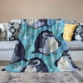 thumbnail image 2 of Orinice Penguin Throw Blanket Gifts -  Blanket for Adults, Kids - Light Blue Soft Plush Blankets for Couch, Sofa 50x60in, 2 of 6