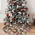 thumbnail image 4 of KLL 30" Christmas Tree Skirt rock Skull record artist Xmas Tree Skirts Mat for New Year Xmas Holiday Party Indoor Outdoor Home Decoration, 4 of 5