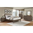 thumbnail image 4 of FOA Hamson 5pc Gray Wood Bed Set - Queen + 2 Nightstands + Dresser + Mirror, 4 of 12