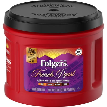 Folgers French Roast Medium-Dark Roast Ground Coffee, 24.2 oz. Canister