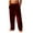Wine, variant on Kukoosong Sweatpants for Men, Men's Solid Color Elastic Waist Flannel Warm Straight Leg Long Pants, Loose Comfy Trousers