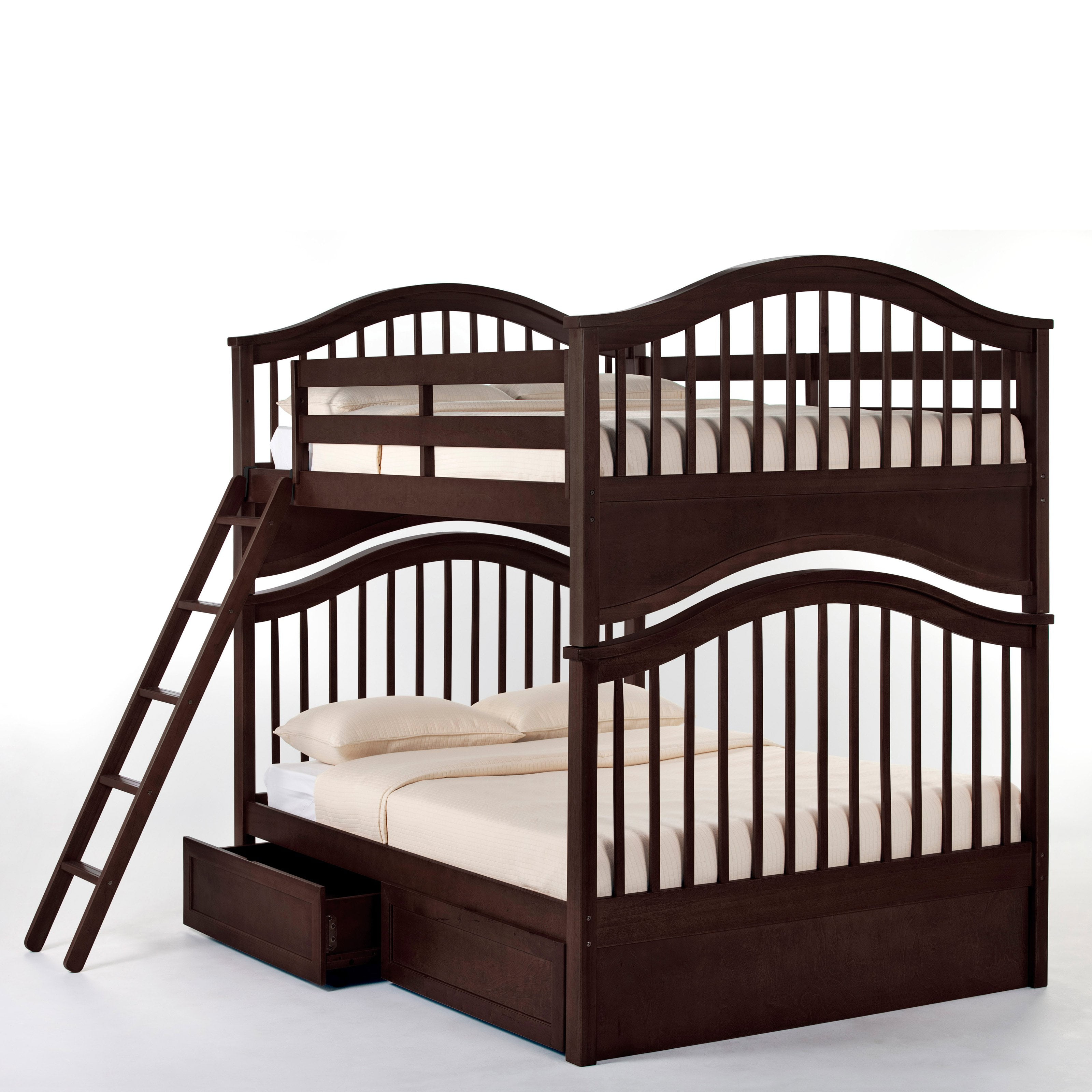Full Bunk Bed Chocolate, Jordan Twin Over Bunk Bed With Trundle