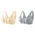 thumbnail image 1 of (2-Pack) Rinsvye Bra for Women Comfortable Wireless Bras for Women Convenient Front Close Button Womens Bras Comfortable Padded Bras for Older Women Seamless Bras No Underwire, 1 of 5
