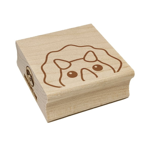 Peeking Dinosaur Triceratops Square Rubber Stamp Stamping Scrapbooking Crafting - Small 1.25in