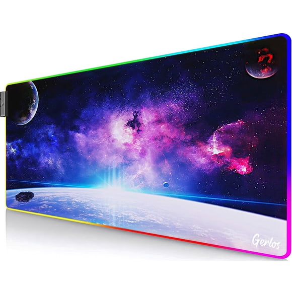 Mouse pad gaming Gerlos RGB LED 80x30 cm resistente al agua