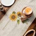 thumbnail image 3 of Gnomes Sunflowers Table Runner 108 Inches, Country Yellow Floral Bees Vintage Brown Bed Runner Dresser Scarves Tabletop for Indoor Outdoor Parties/Ceremony/Banquet, 13"x 108", 3 of 9